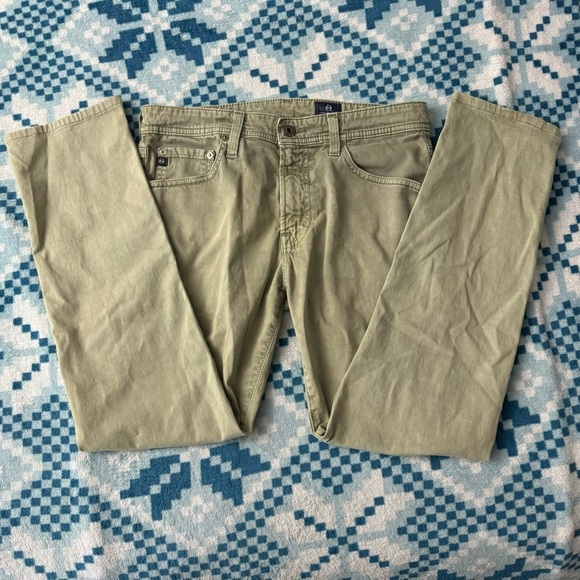 AG Adriano Goldschmied Men’s The Tellis Modern Slim Pants in‎ Green Size 32 x 34 - Picture 1 of 8